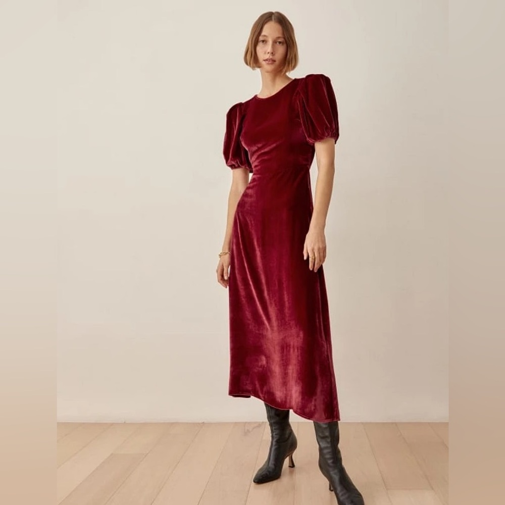 EUC Reformation Velvet Livia Dress